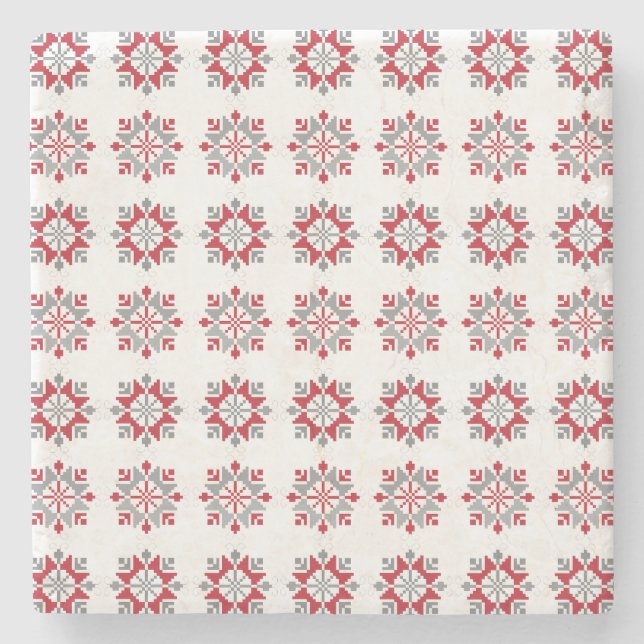 Lettisches Morning SUN geometrisches Muster VII Steinuntersetzer (Vorderseite)