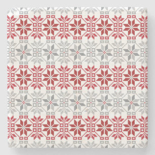 Lettisches Morning SUN geometrisches Muster VIII Steinuntersetzer