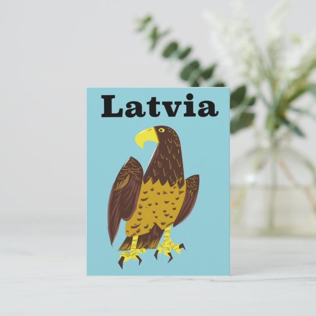 Lettisches Reiseplakat. Postkarte (Stehend Vorderseite)