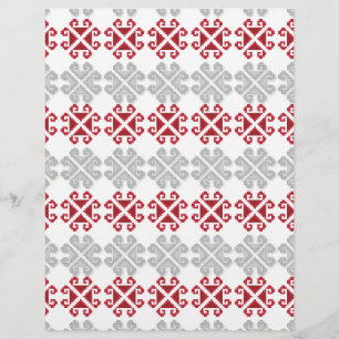Lettisches rot-graues geometrisches Mondkreuz