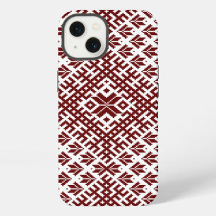 Lettisches traditionelles rotes Design iPhone 13 Hülle