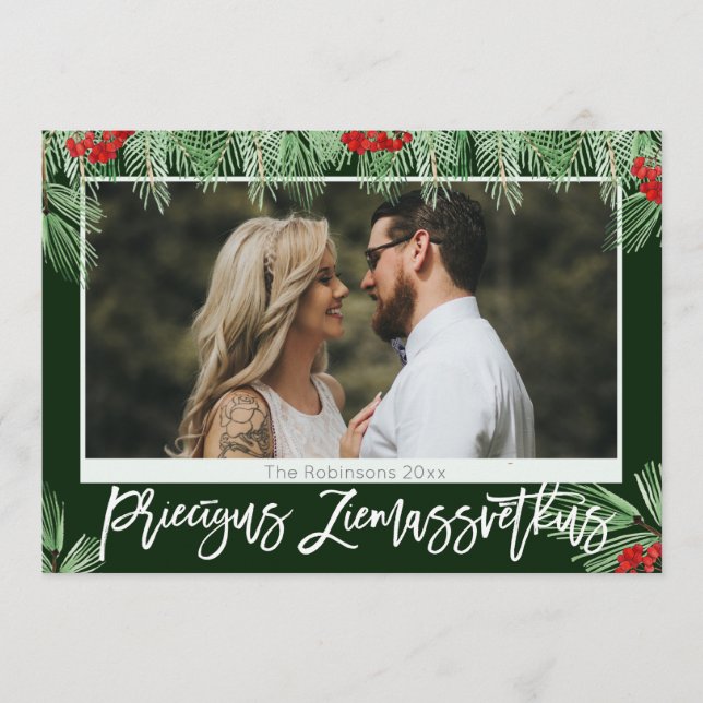 Lettisches Wasserfarben Priecigus Ziemassvetkus-Fo (Vorderseite)