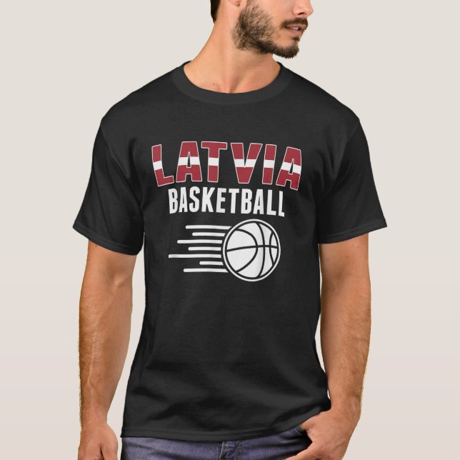 Lettland Basketball Fans Jersey Lettische Flagge S T-Shirt (Vorderseite)