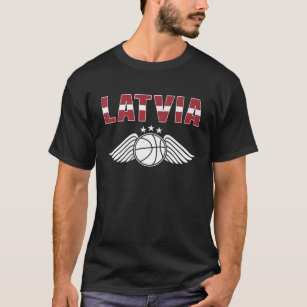 Lettland Basketball Lovers Jersey Lettischer Flagg T-Shirt
