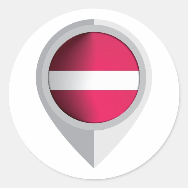 Lettland Button Location Flag für Ihre Familie, di Runder Aufkleber (Vorderseite)