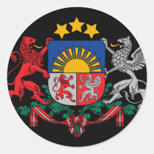 Lettland-Emblem Runder Aufkleber