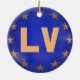 Lettland - Europäische Gewerkschaft Weihnachtsschm Keramikornament (Hinten)
