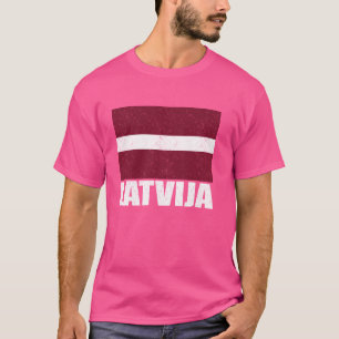 Lettland-Flagge Grunge Vintage-Souvenir Lettland T-Shirt