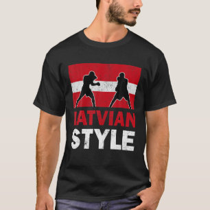 Lettland-Flagge Lettischer Boxclub Vintage T-Shirt