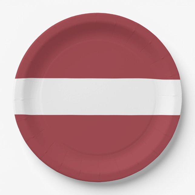 Lettland-Flagge Pappteller (Vorderseite)