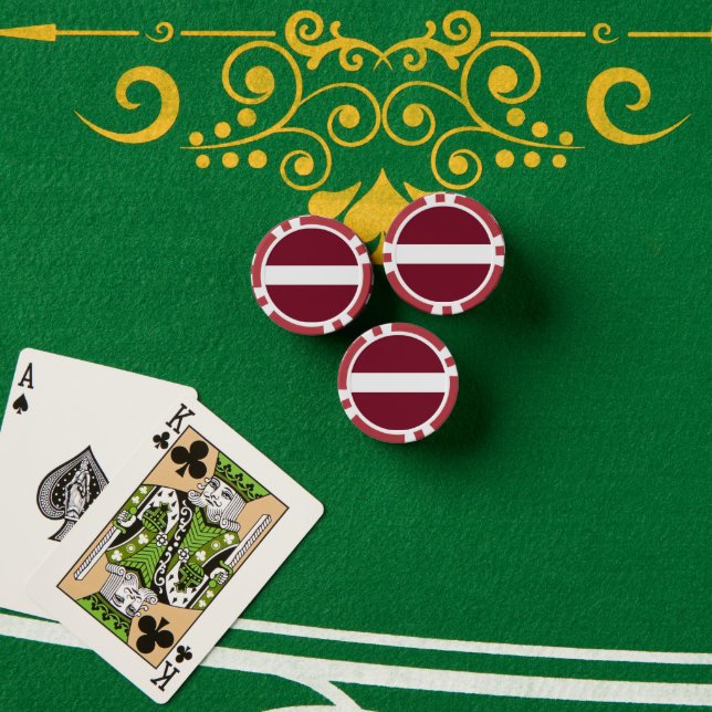 Lettland-Flagge Pokerchips (Pokertisch (Stapel))