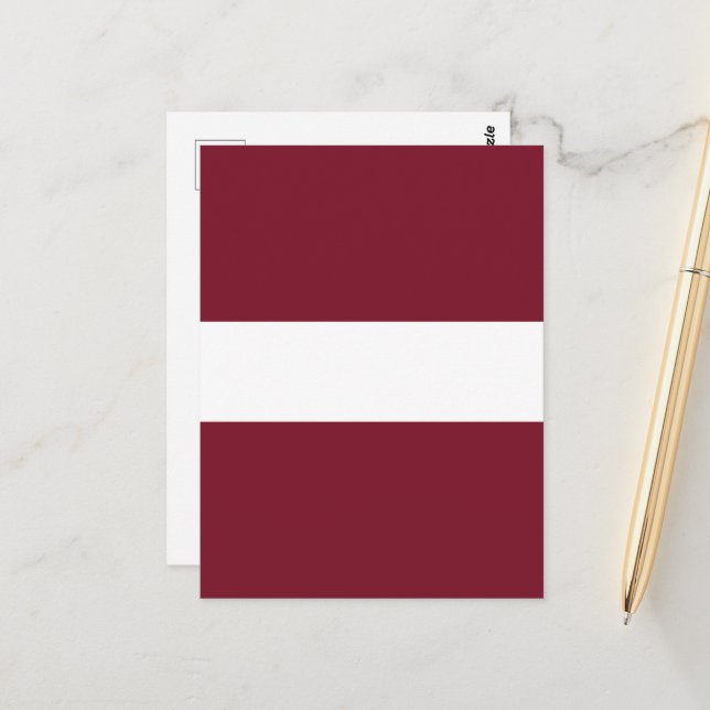 Lettland-Flagge Postkarte (Vorderseite/Rückseite Beispiel)