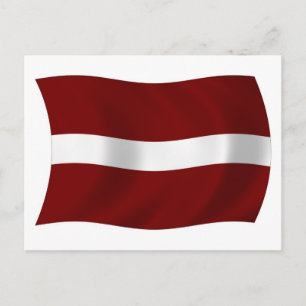 Lettland Flagge Postkarte