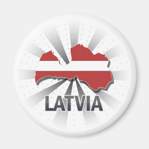 Lettland-Flaggen-Karte 2,0 Magnet