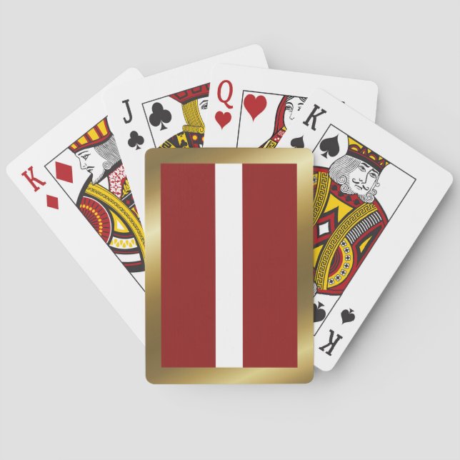 Lettland-Flaggenplatinen Spielkarten (Rückseite)