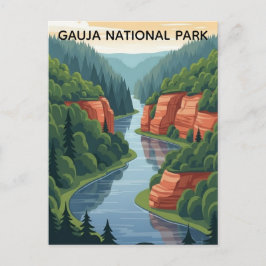 Lettland Gauja Nationalpark Reise Postkarte