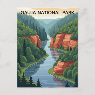 Lettland Gauja Nationalpark Reise Postkarte