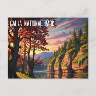 Lettland Gauja Nationalpark Reise Postkarte