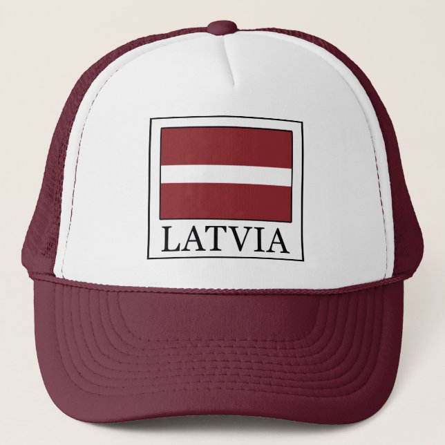 Lettland hat truckerkappe (Vorderseite)