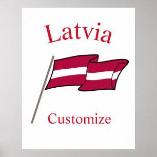 Lettland Landesflagge Thunder_Cove Poster