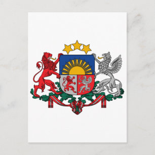 Lettland - Offizieller Wappen - Heraltrockenzeiche Postkarte