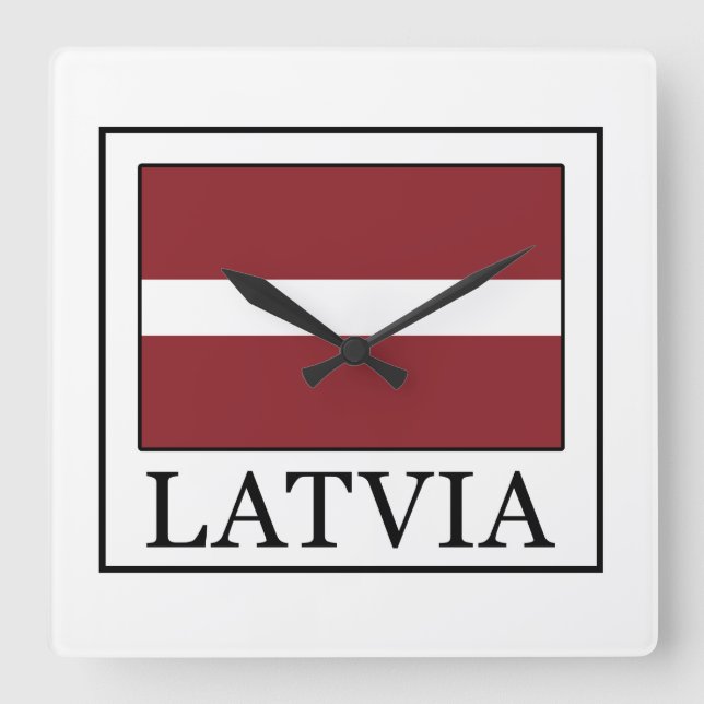 Lettland Quadratische Wanduhr (Vorderseite)