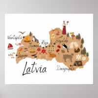 Lettland-Reisekartenposter