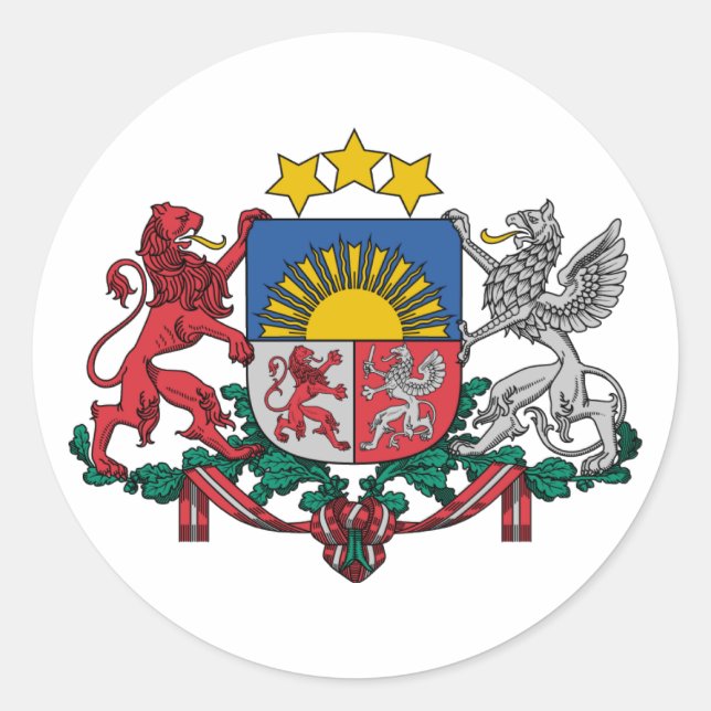 Lettland, Runder Aufkleber (Vorderseite)