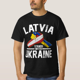 Lettland steht unter ukrainischer Flagge T-Shirt