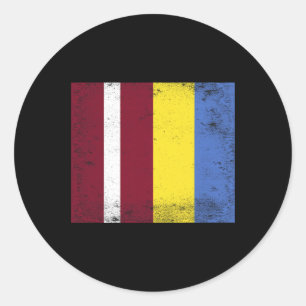 Lettland Ukraine-Flagge Design Pride Lettisch Ukra Runder Aufkleber