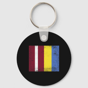 Lettland Ukraine-Flagge Design Pride Lettisch Ukra Schlüsselanhänger