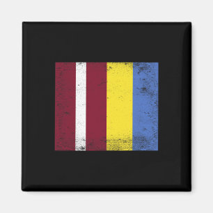 Lettland Ukraine-Flagge Design Stolz Lettisch Ukra Magnet