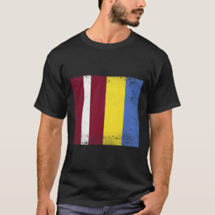 Lettland Ukraine-Flagge Design Stolz Lettisch Ukra T-Shirt