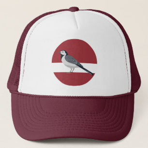 Lettland Weißer Waggtail Bird Lettischer Landtier Truckerkappe
