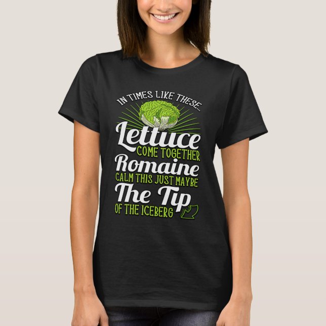 Letttuce Leaf Vegetable Vegetarian Vegan Romaine C T-Shirt (Vorderseite)