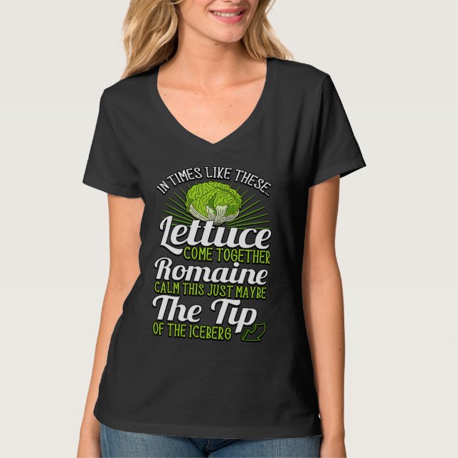 Letttuce Leaf Vegetable Vegetarian Vegan Romaine C T-Shirt (Vorderseite)