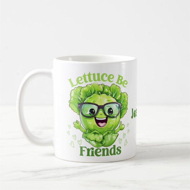 Lettuce be Friends personalisieren Gesichtsnamen Kaffeetasse (Links)