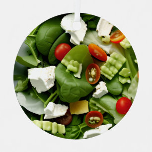 Lettuce Celebrate   Funny Salad Christmas Puff Ornament Aus Metall