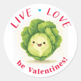 Lettuce ist Valentinin Runder Aufkleber