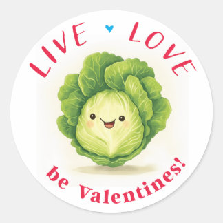 Lettuce ist Valentinin Runder Aufkleber