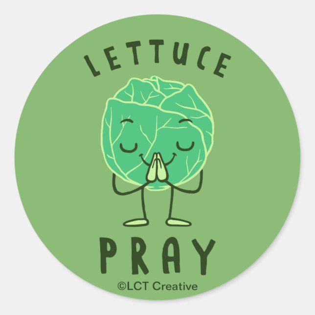 Lettuce Pray Runder Aufkleber (Vorderseite)