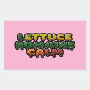 Lettuce Romaine Calm Drippy Text Art Rechteckiger Aufkleber