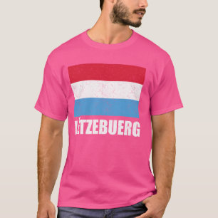 Lëtzebuerg Flag Grunge Vintag Souvenir Luxemburg T-Shirt