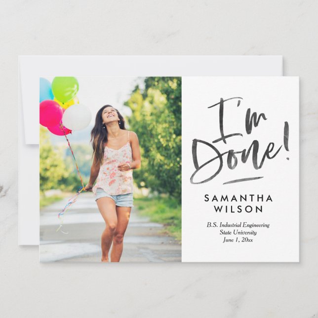 Letzte Abschluss Ankündigung Einladung (Vorderseite)