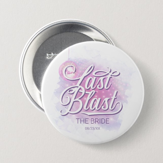 Letzte Blast Disco Bachelorette The Bride ID928 Button (Vorne & Hinten)