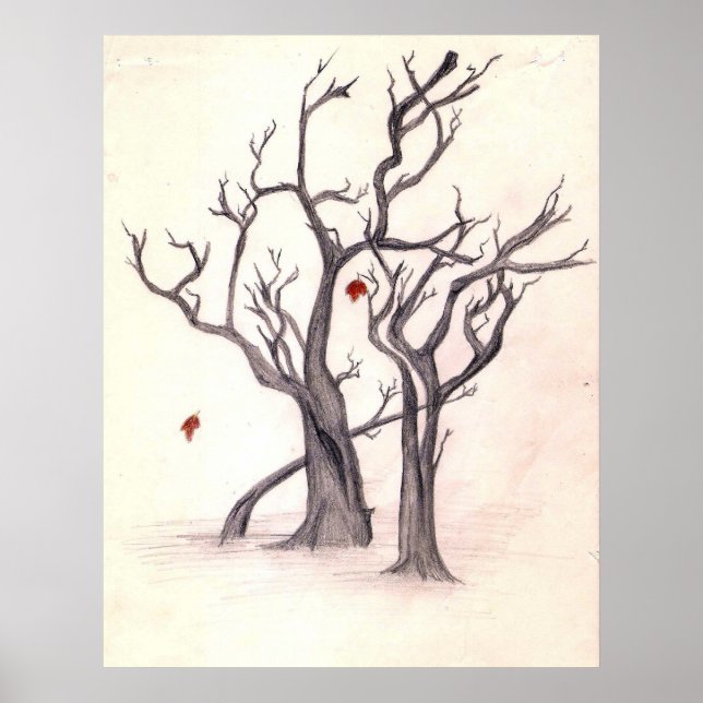 Letzte Blätter des Herbstes Poster (Vorne)