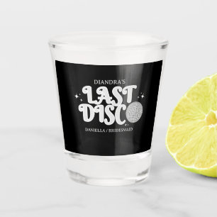 Letzte Disco Name Retro Silver 70er Bachelorette Schnapsglas