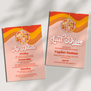 Letzte Disco Retro 70er Bachelorette Wochenende Pa Einladung