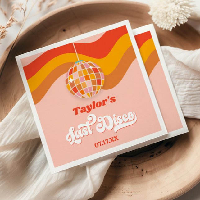 Letzte Disco Retro 70er Bachelorette Wochenende Pa Serviette (Von Creator hochgeladen)