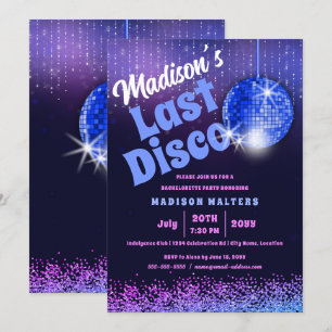 Letzte Disco Retro Bachelorette Einladung